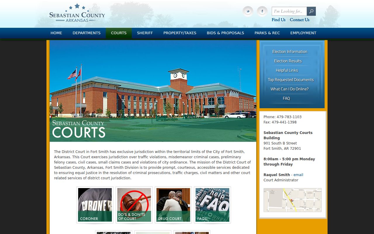 Sebastian County court docket and county courts overview