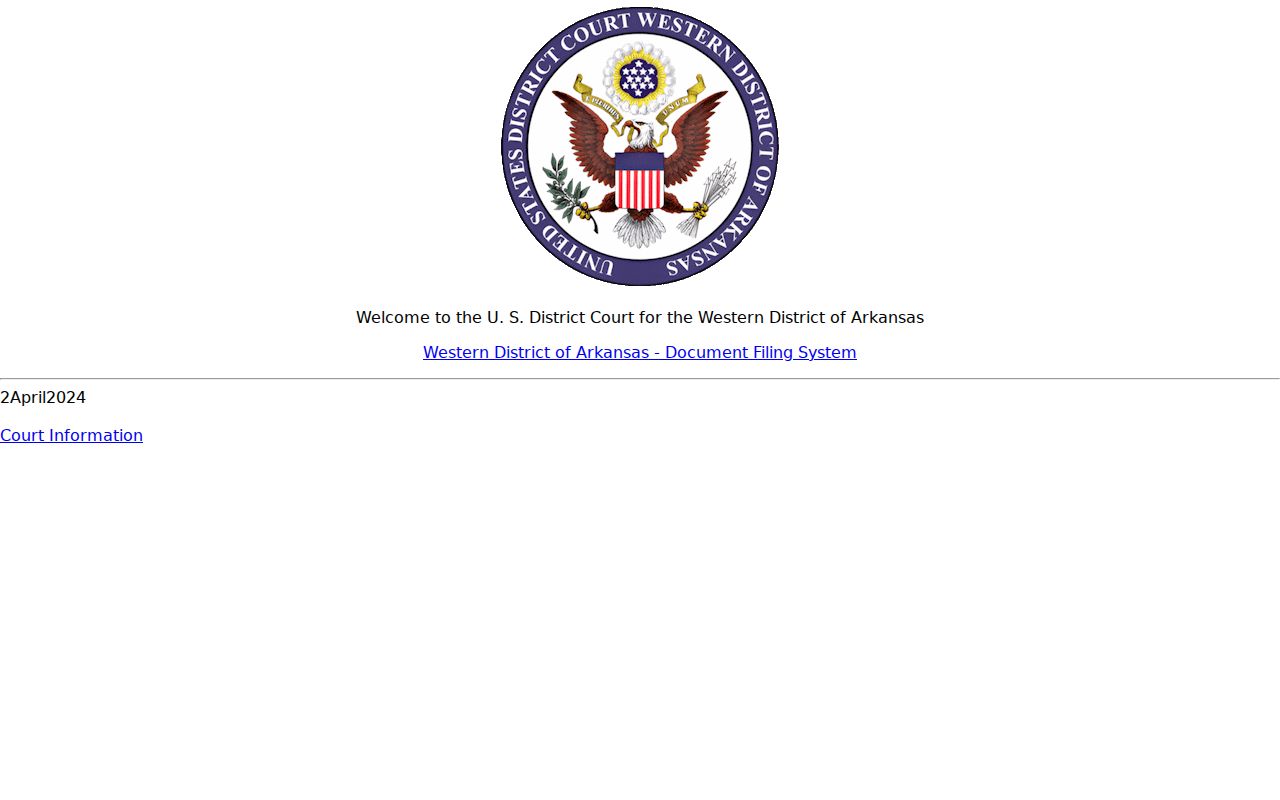 Fort Smith federal court docket CM ECF interface
